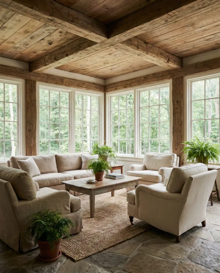Rustic Wood Framed Sunroom 1