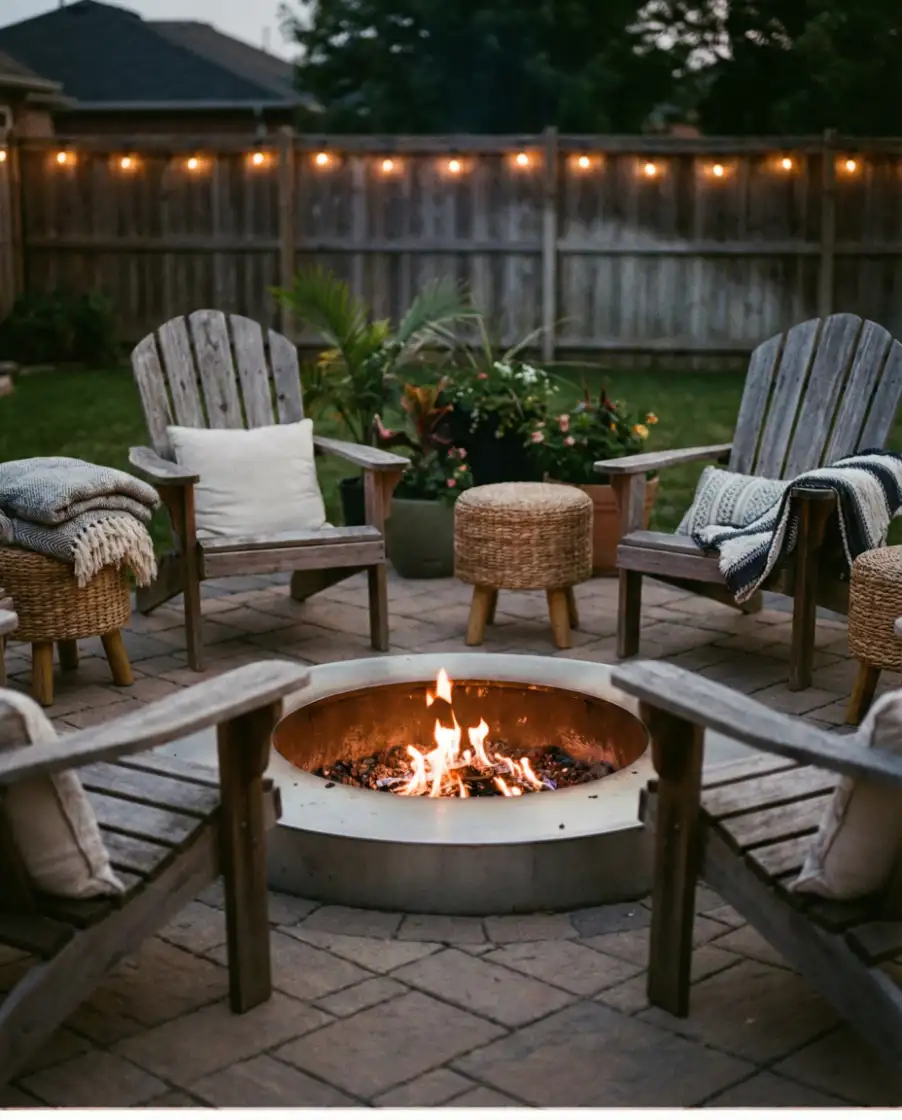 Simple In-Ground Fire Pit with Flexible Seating 2
