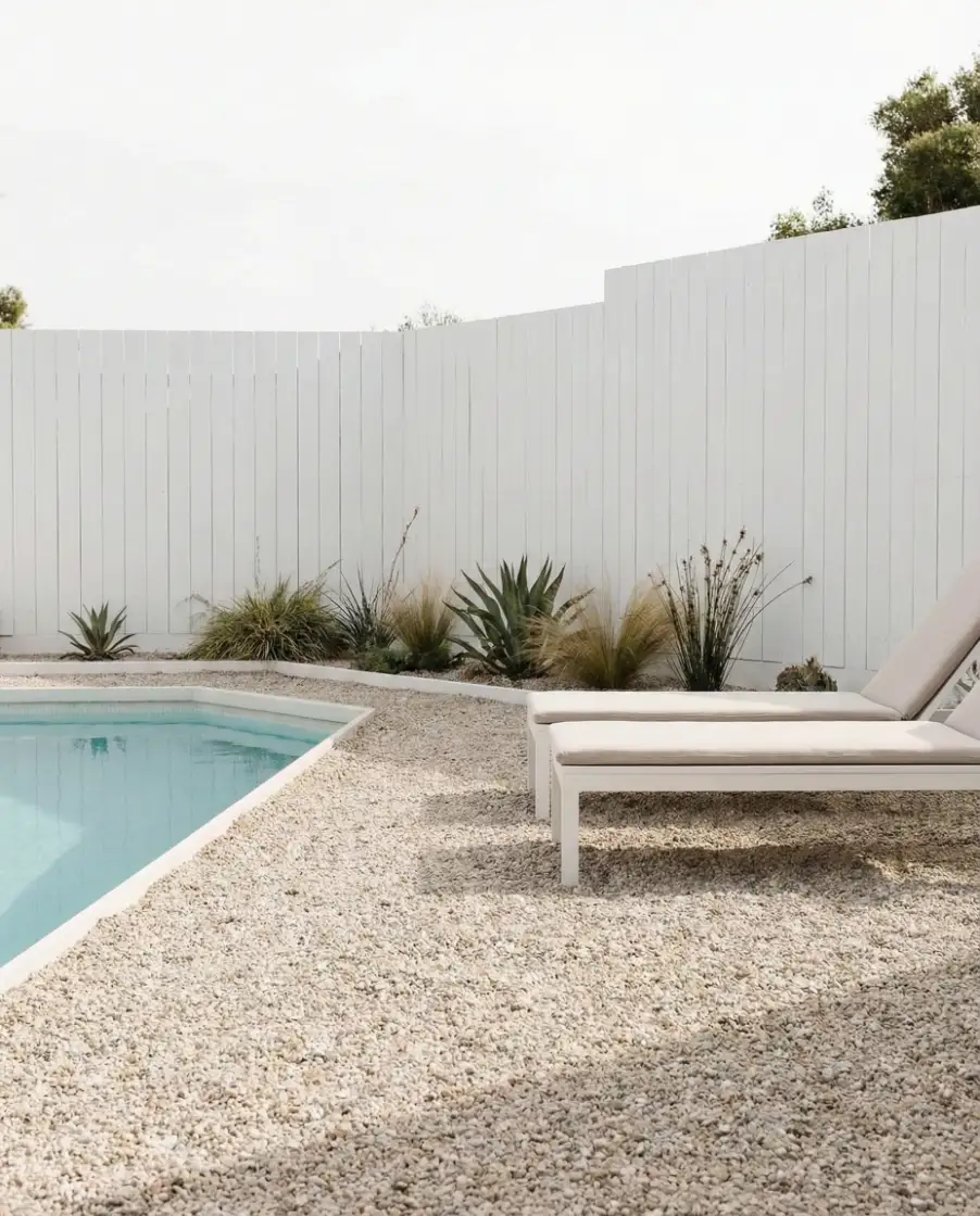 Simple Inground Pool with Gravel Courtyard 2
