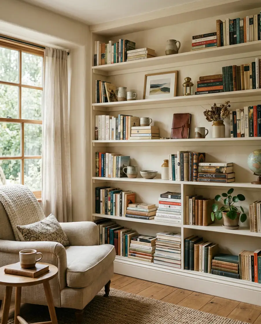 Small Bedroom Wall Shelf Grid 2