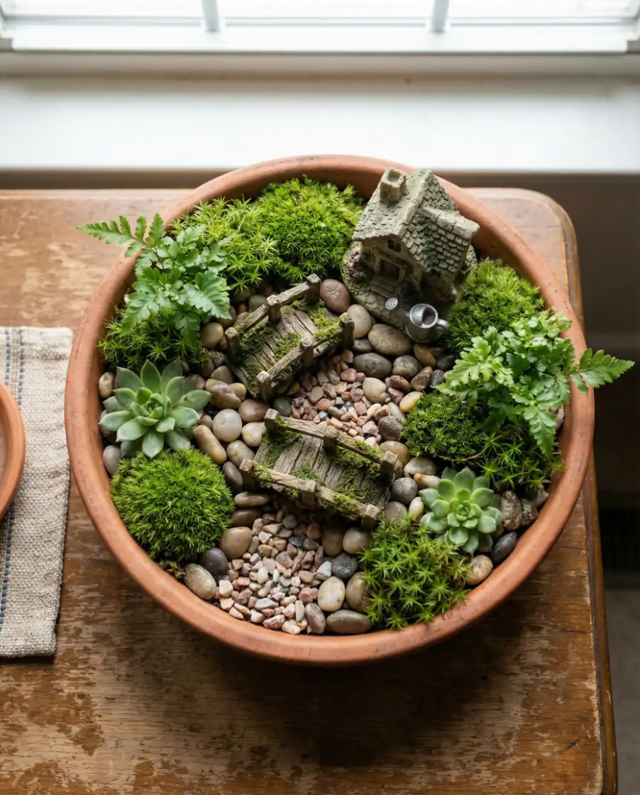 Small Pot Fairy Garden for Apartments 2