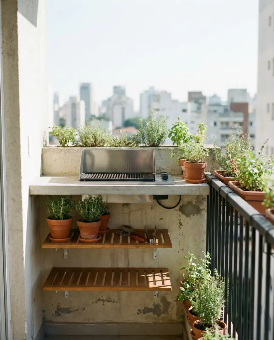 Small-Space Urban Balcony Kitchen 1