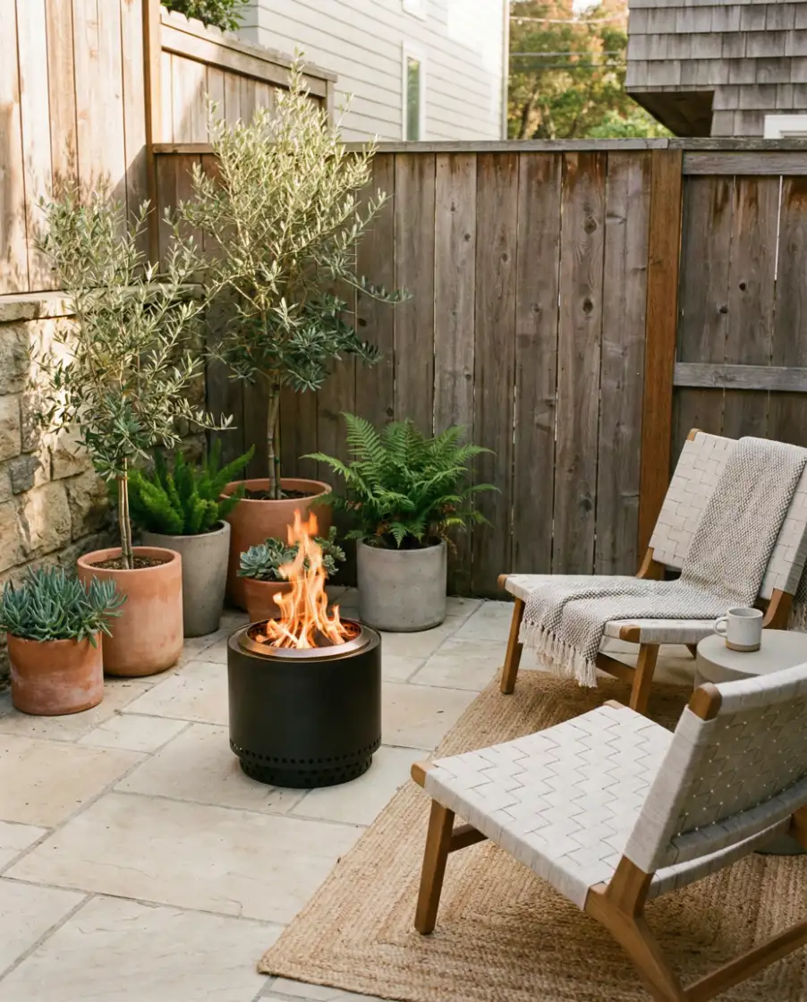 Smokeless Fire Pit Lounge for Small Patios 2