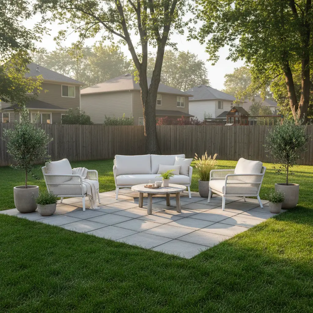 Square Backyard Grid for Everyday Living 1
