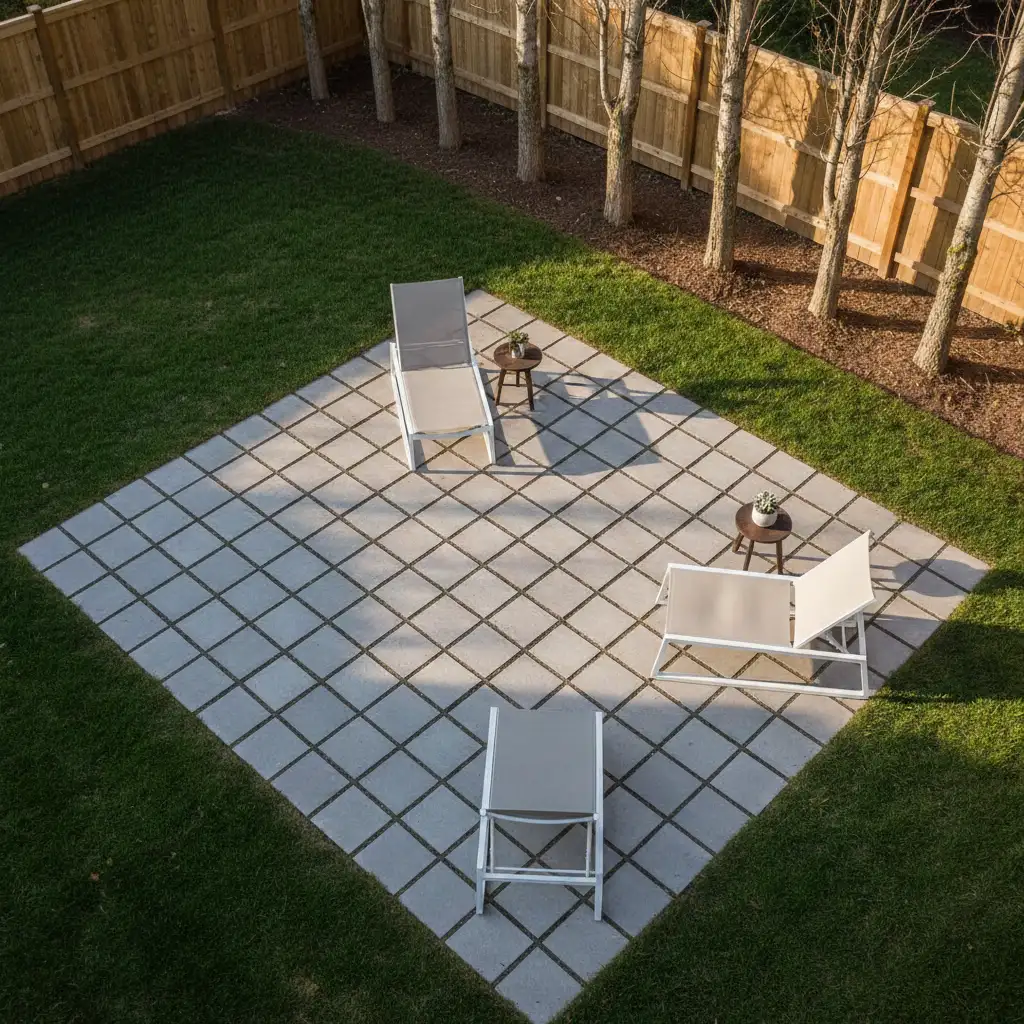 Square Backyard Grid for Everyday Living 2