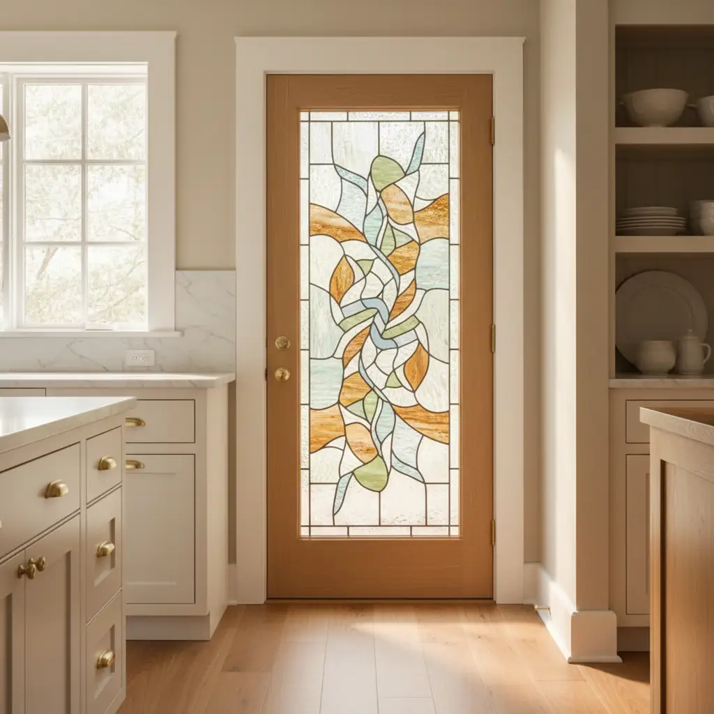Stained Glass Pantry Door Accent 1