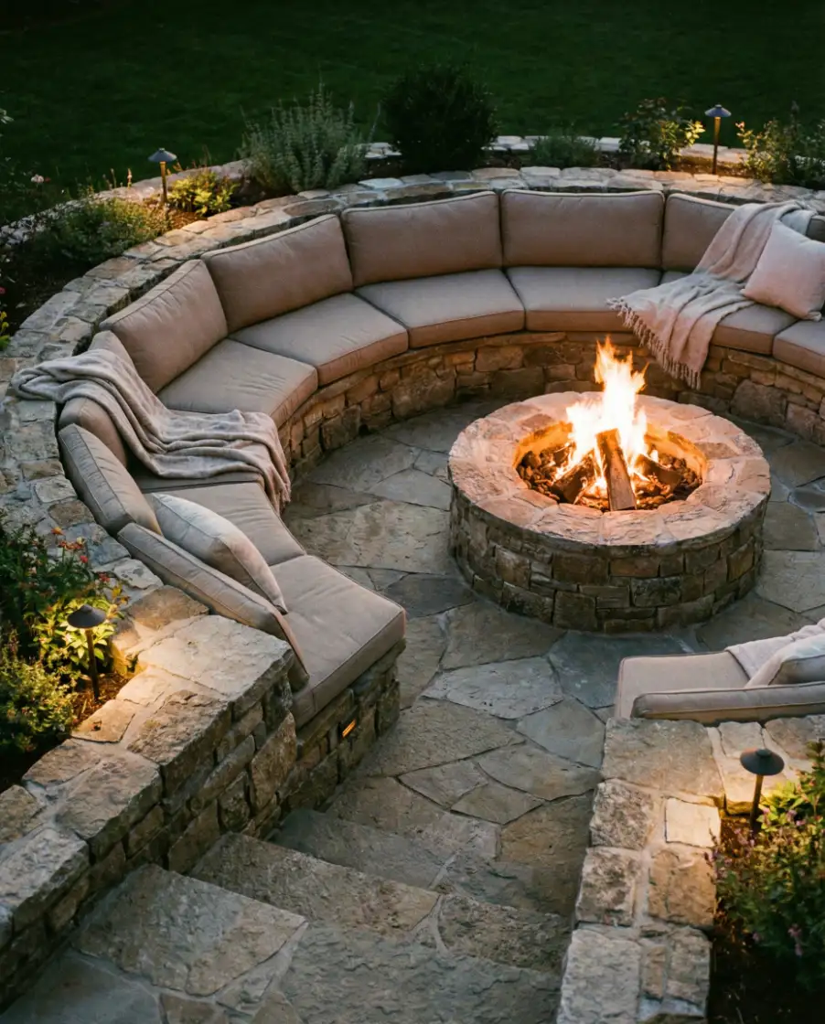 Sunken In-Ground Fire Lounge 1