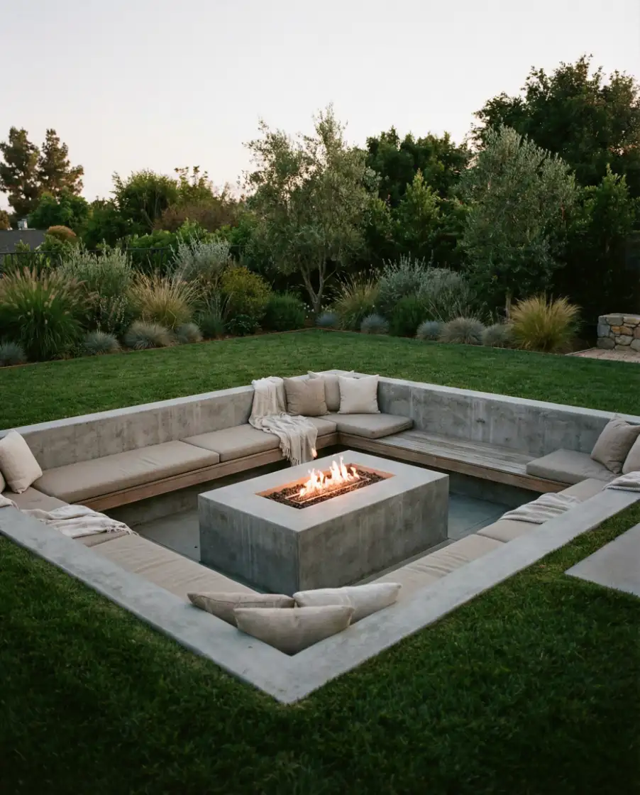 Sunken In-Ground Fire Lounge 2