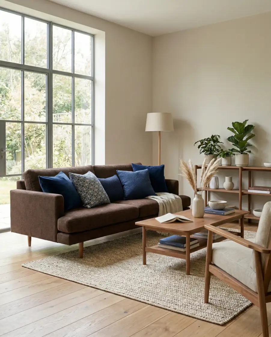 Tan and Blue Relaxed Family Room 2