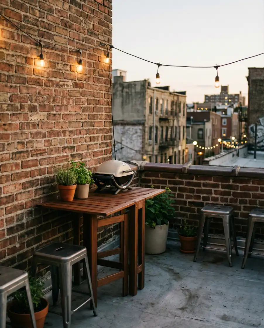 Tiny Apartment Rooftop Kitchen 1