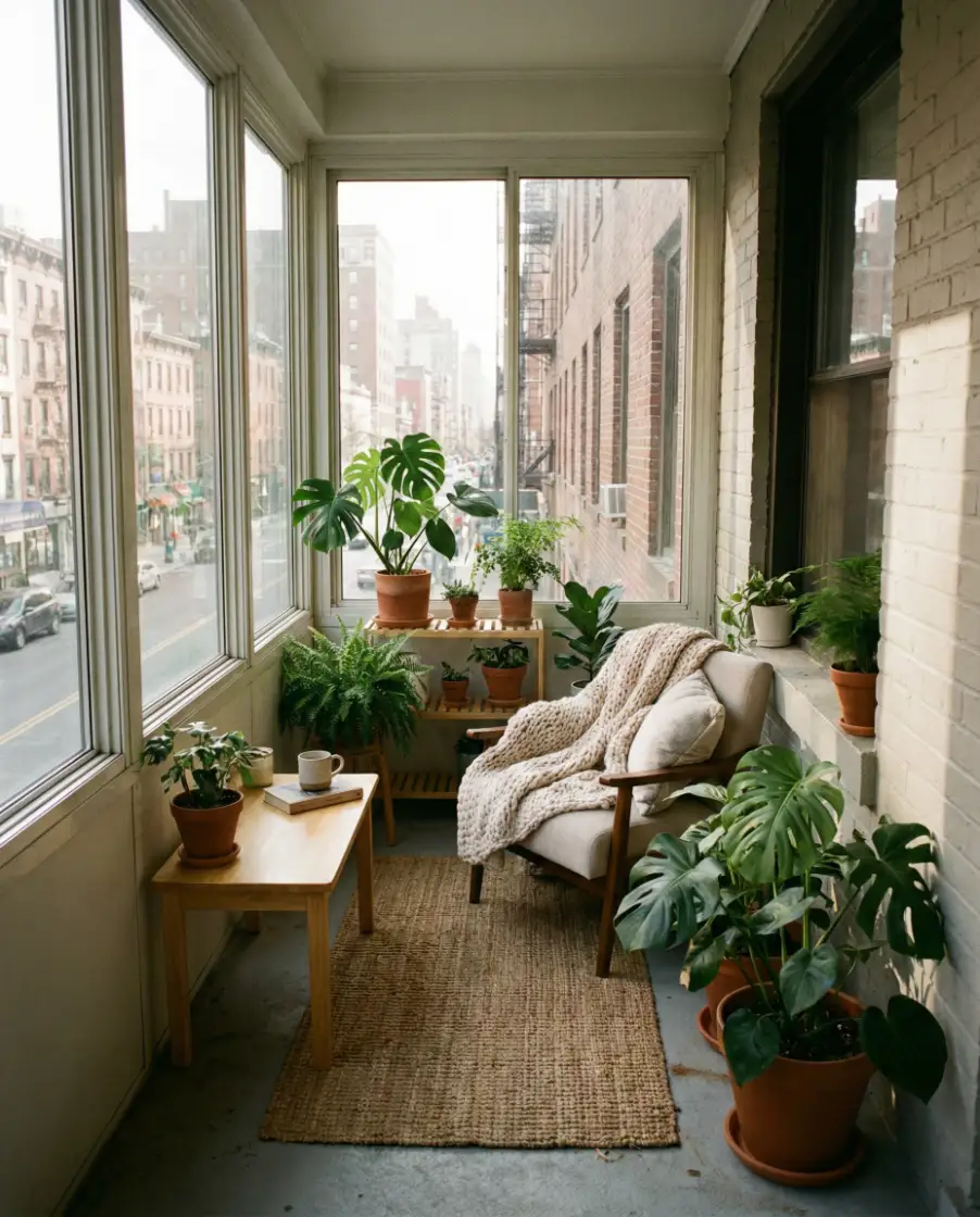 Tiny Apartment Sunroom Nook 2