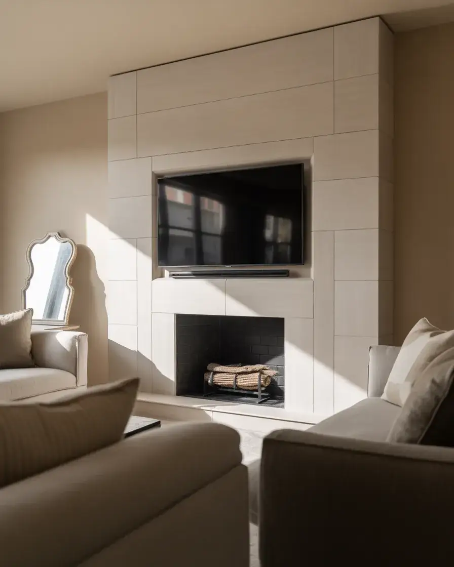 Transitional TV and Mirror Combo 2