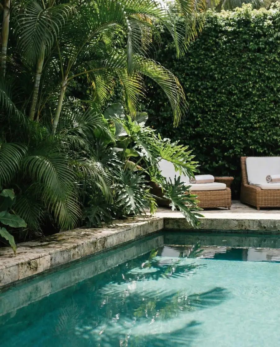 Tropical Privacy Screen for Inground Pools 2