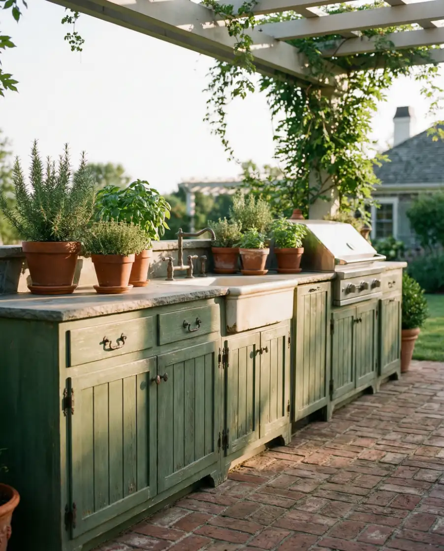 Vintage Green Garden Prep Station 1