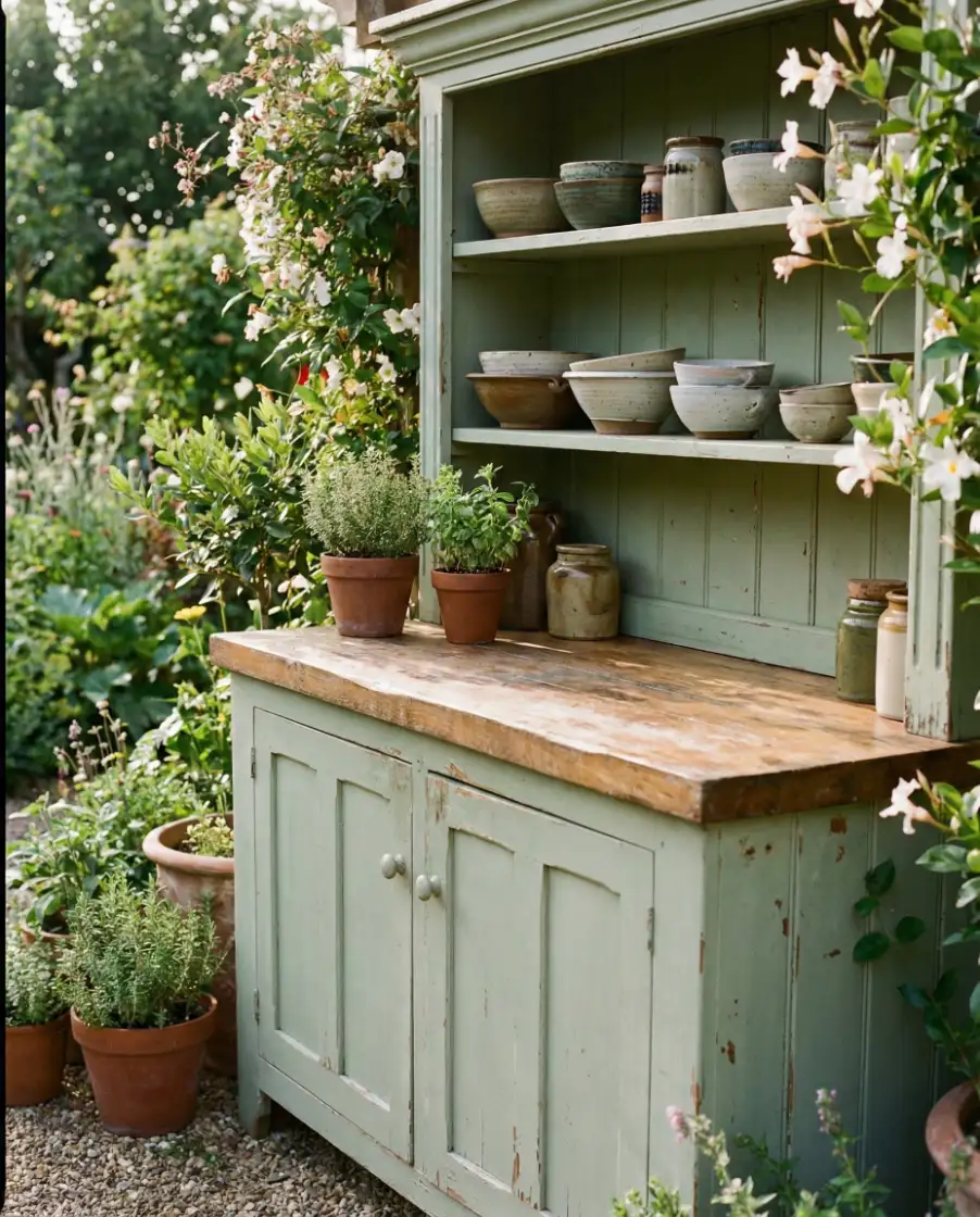 Vintage Green Garden Prep Station 2