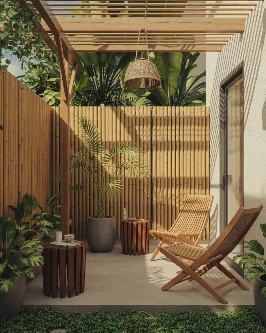 Bamboo Privacy Fence for a Natural Backyard 2