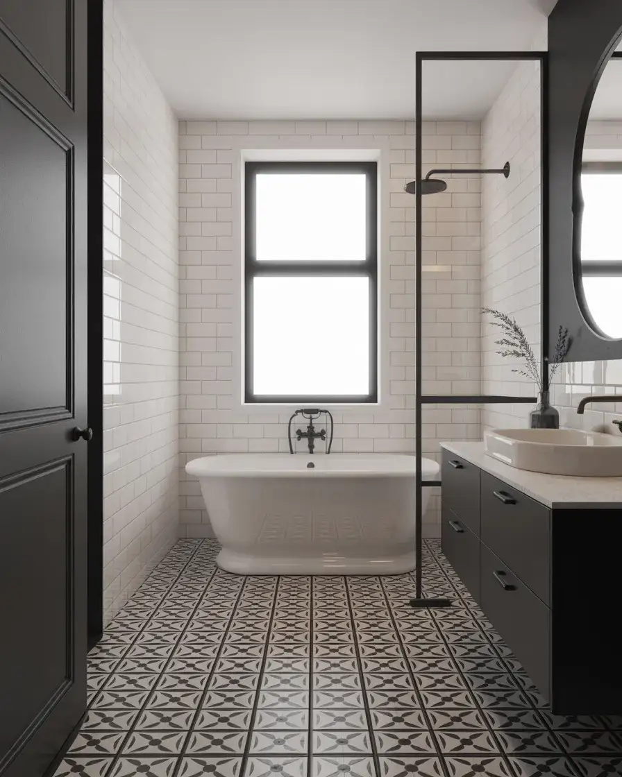 Black and White Contrast Bathroom 1