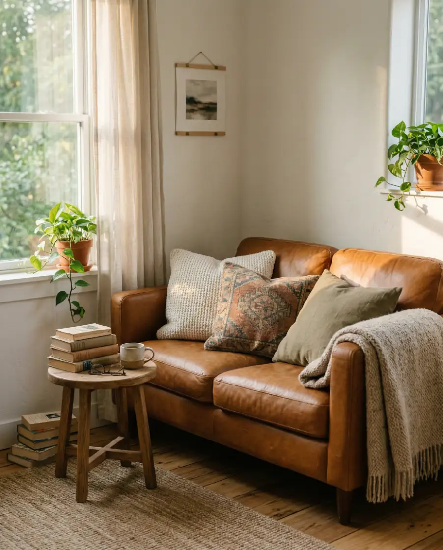 Brown Sofa Cozy Corner 1