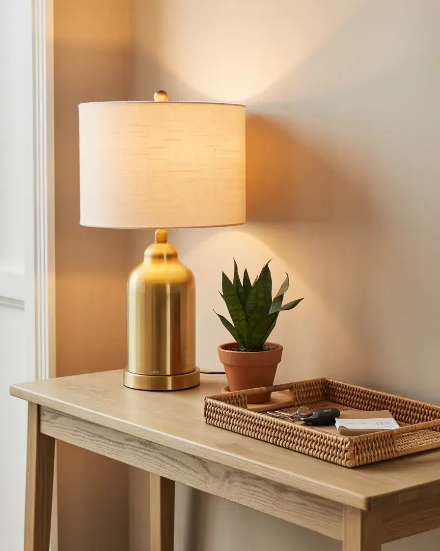 Budget Friendly Entry Table with Lamp 1