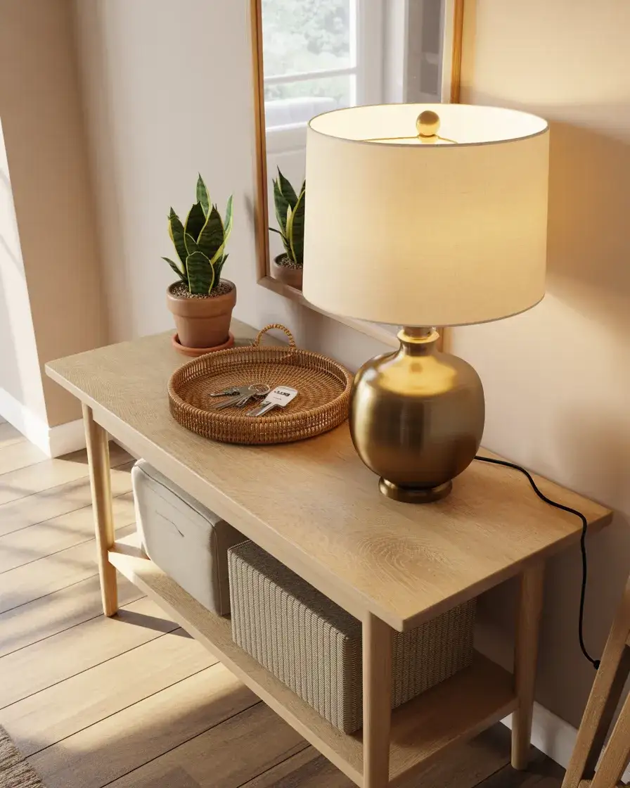 Budget Friendly Entry Table with Lamp 2