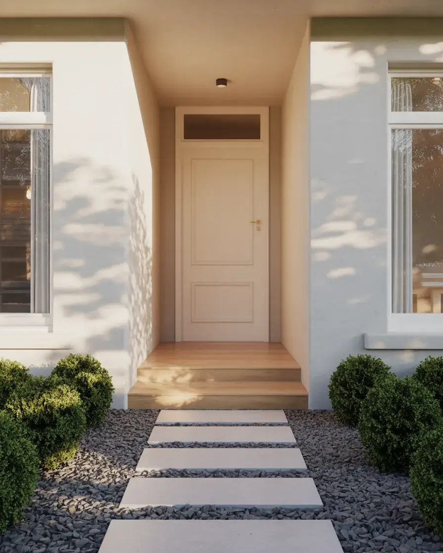 Budget Simple Gravel Front Yard 1
