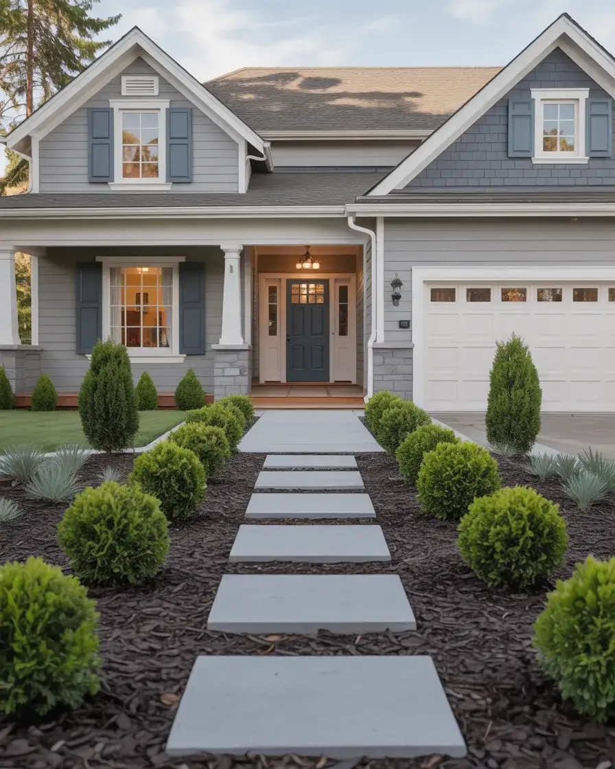 Budget Simple Landscaping with Mulch Beds 1