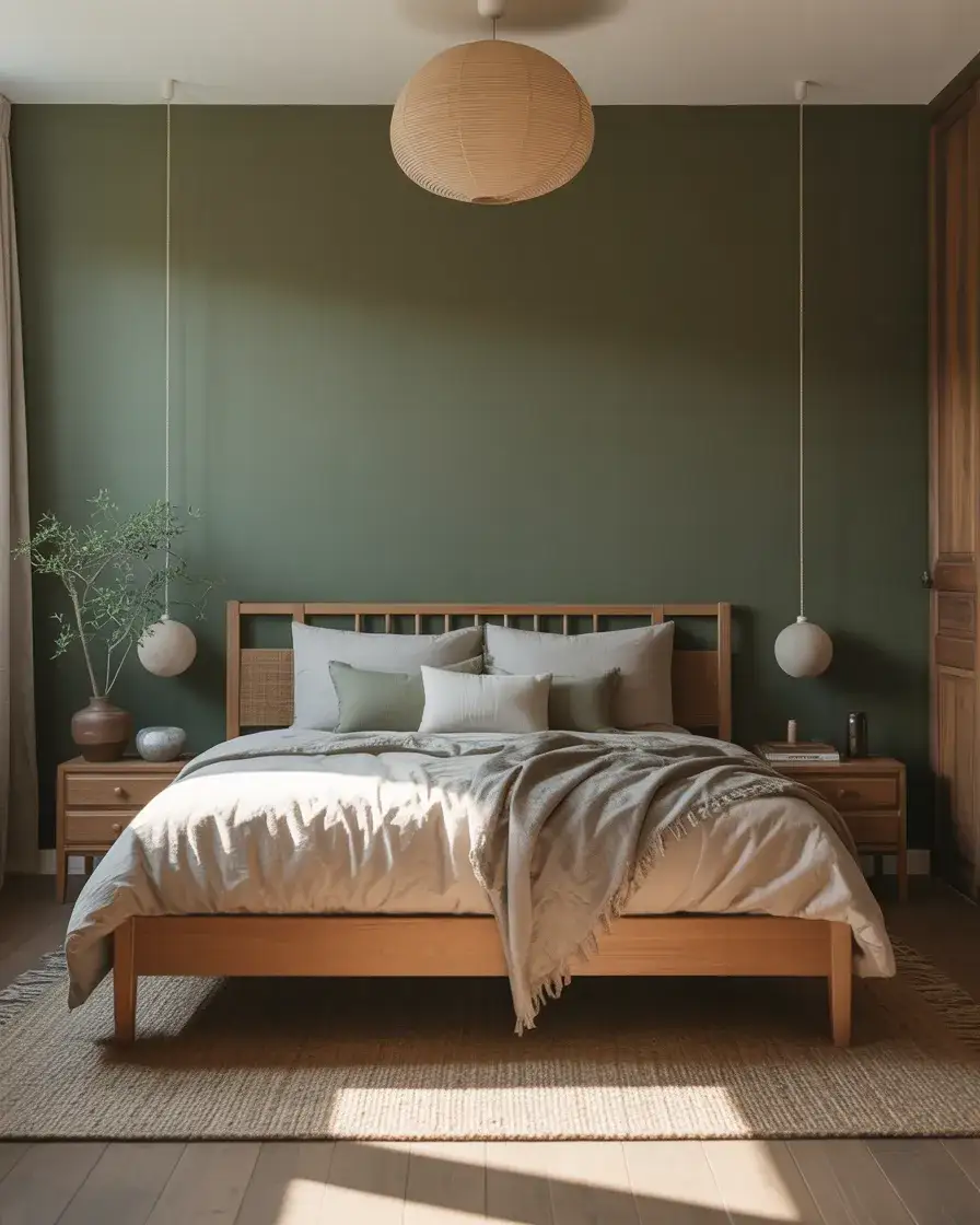 Calm Green Natural Bedroom 1