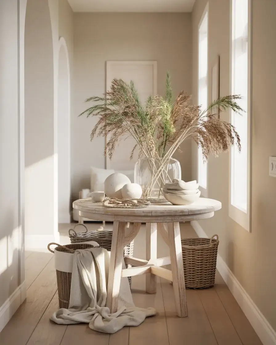 Coastal Round Entry Table Styling 1