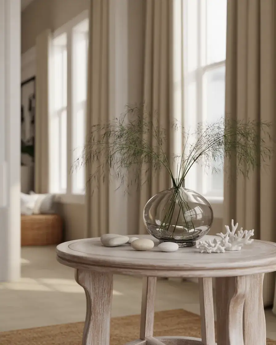 Coastal Round Entry Table Styling 2