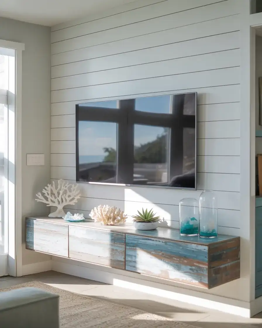 Coastal Shiplap TV Wall 1