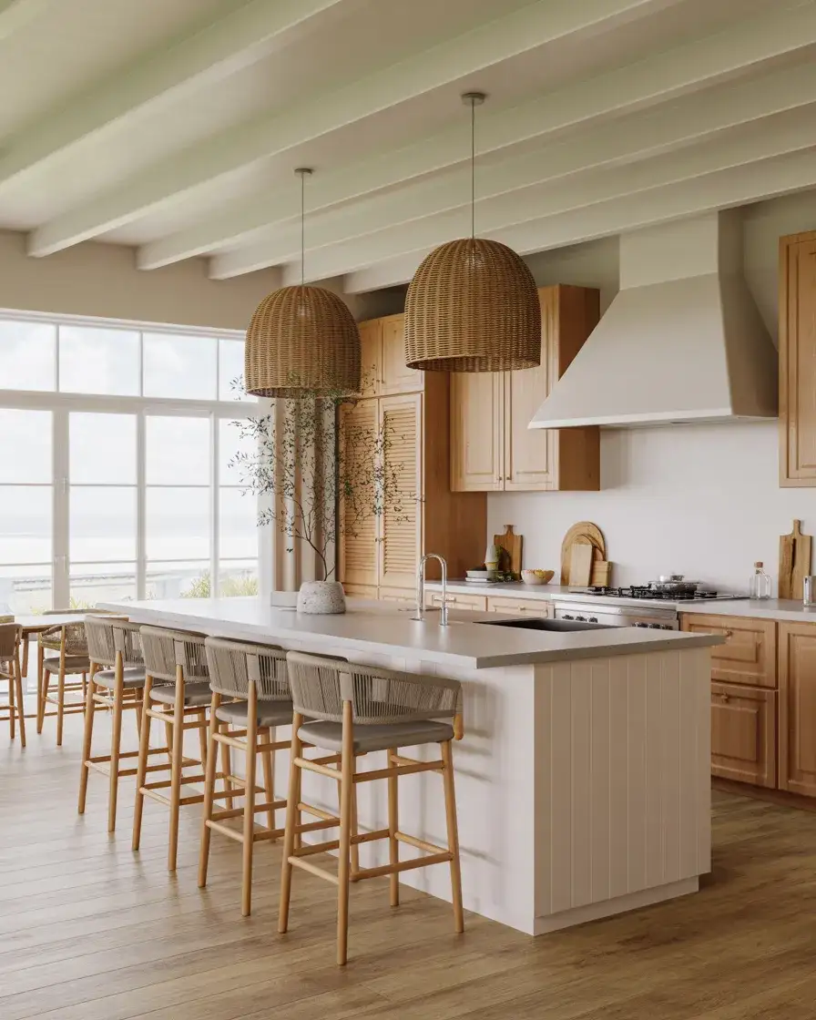 Coastal White Kitchens with Islands 2