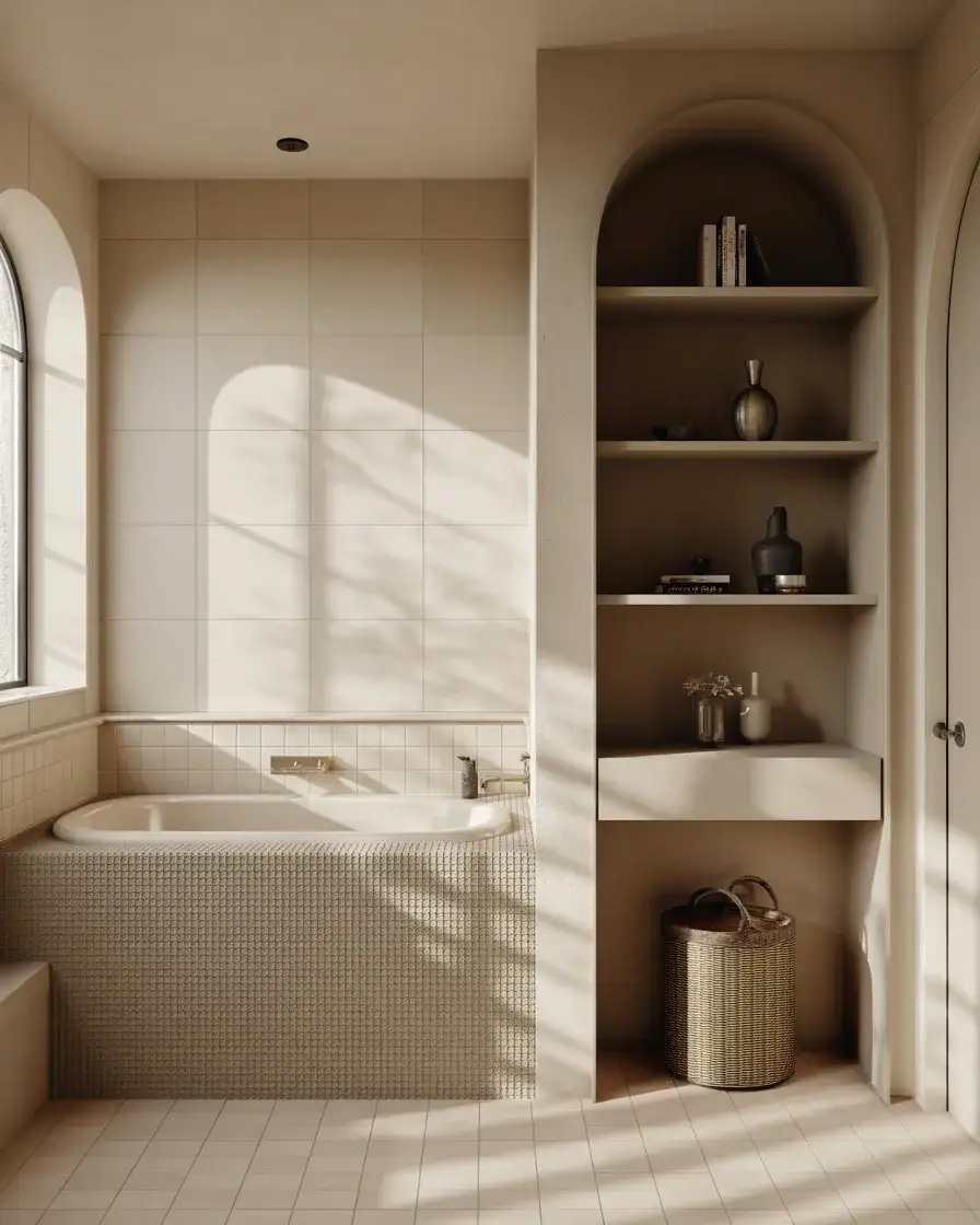 Compact Bathroom With Decorative Tub Area 2