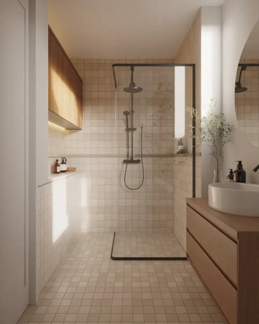 Compact Bathroom With Walk-In Shower 1