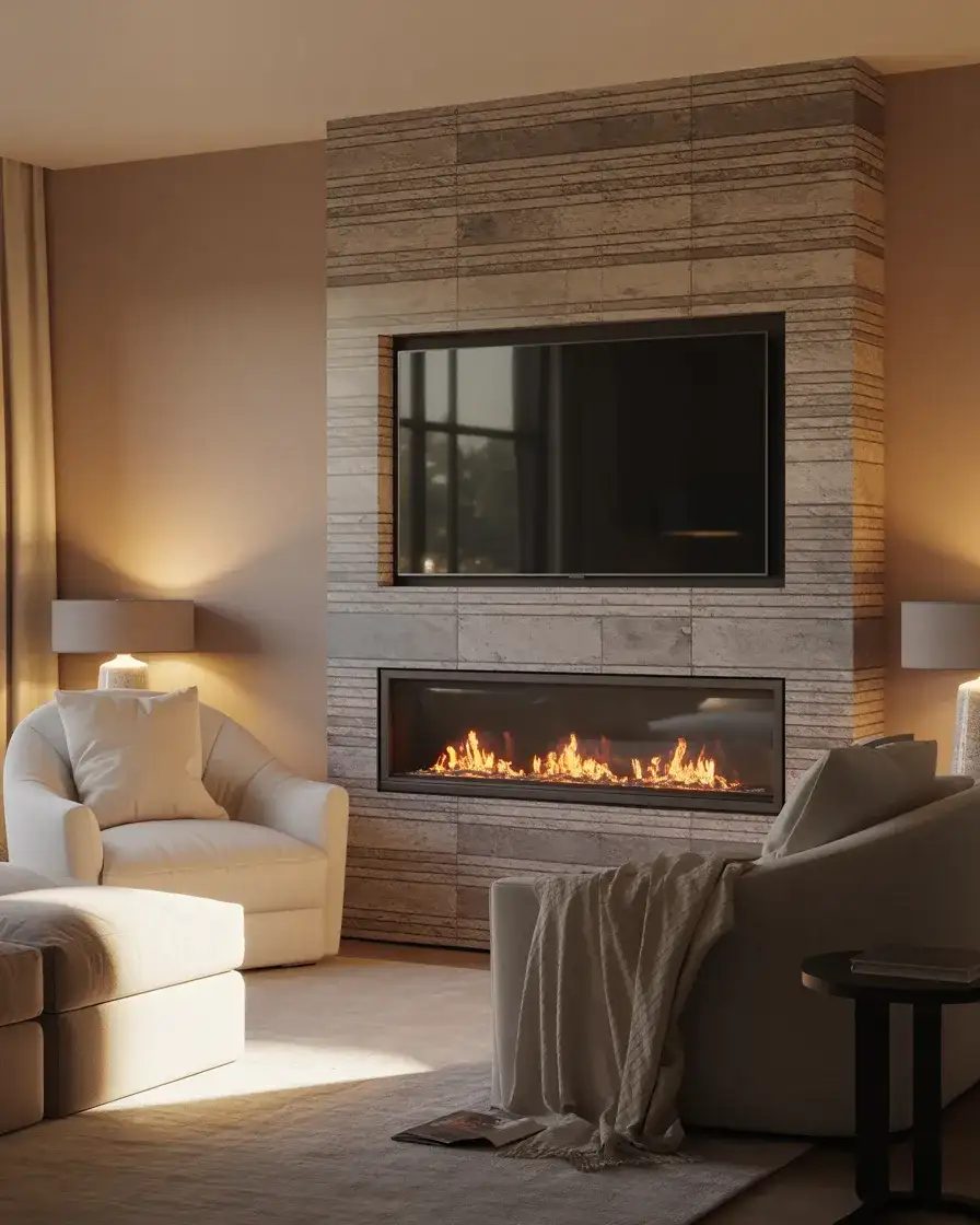 Cozy Fireplace TV Wall 2