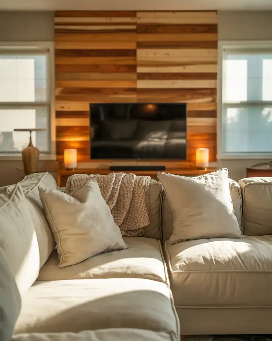 Cozy Wood Panel TV Wall 1