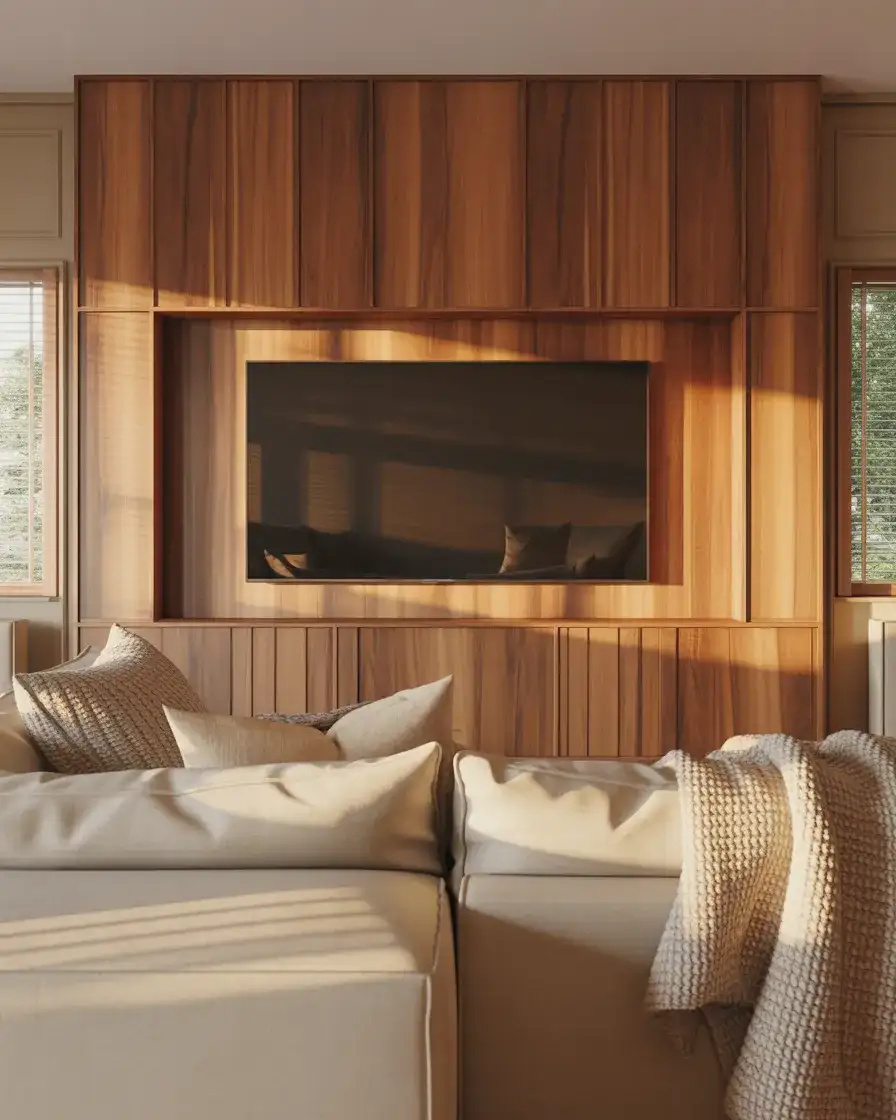 Cozy Wood Panel TV Wall 2