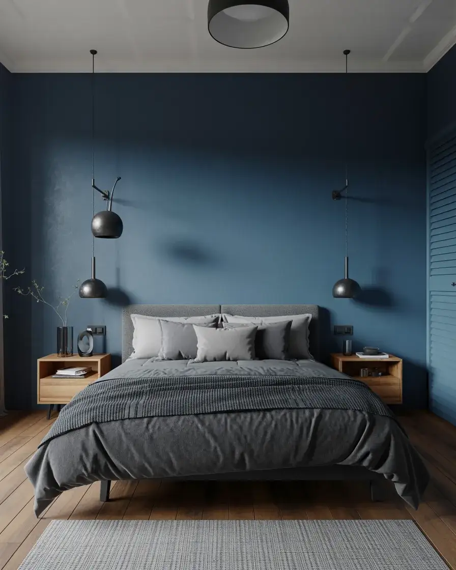 Dark Blue Statement Bedroom 2