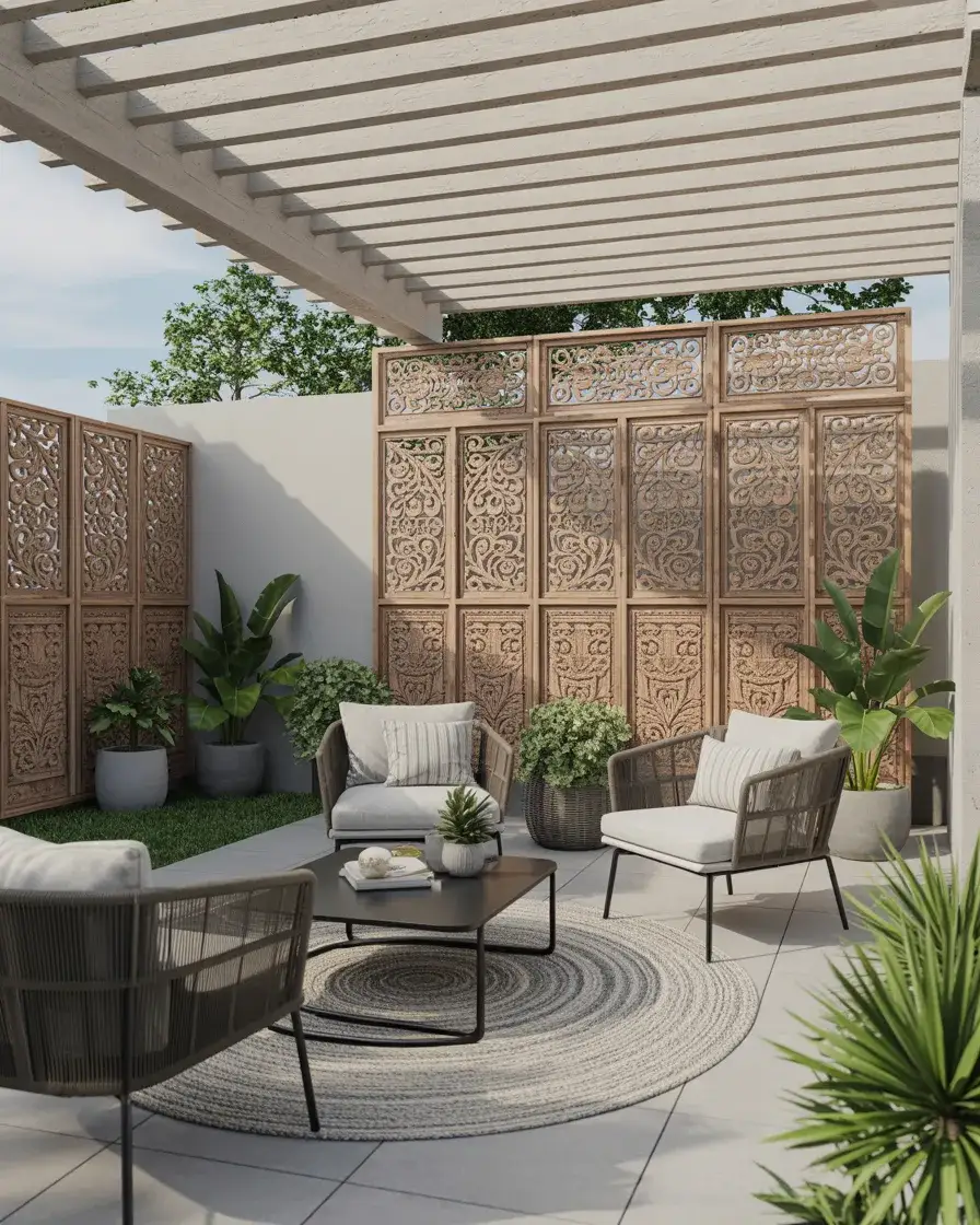 Decorative Wood Panel Privacy Fence 2