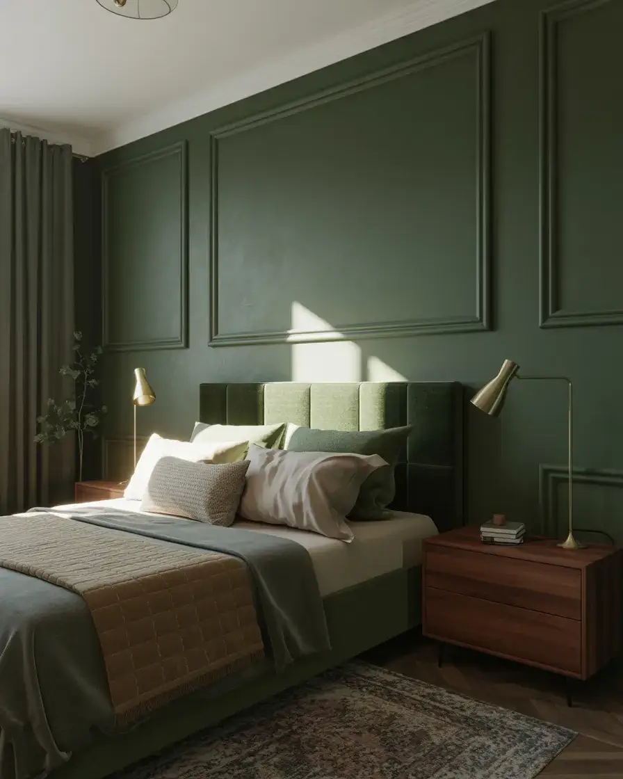 Dramatic Dark Green Bedroom 2