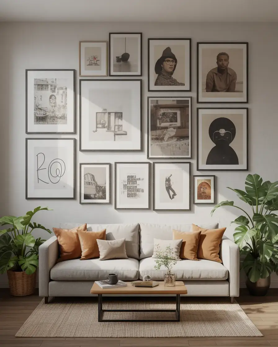 Eclectic Gallery Wall with Budget Frames 1