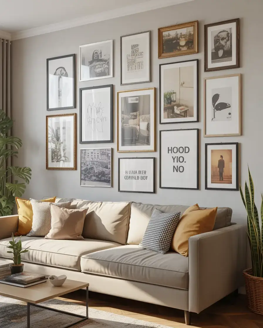 Eclectic Gallery Wall with Budget Frames 2