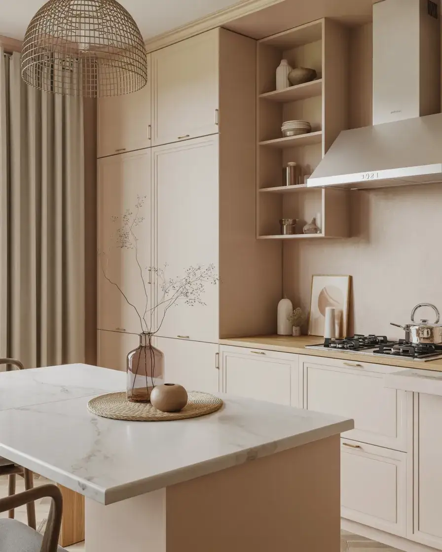 Elegant Marble Island with Minimal Decor 2