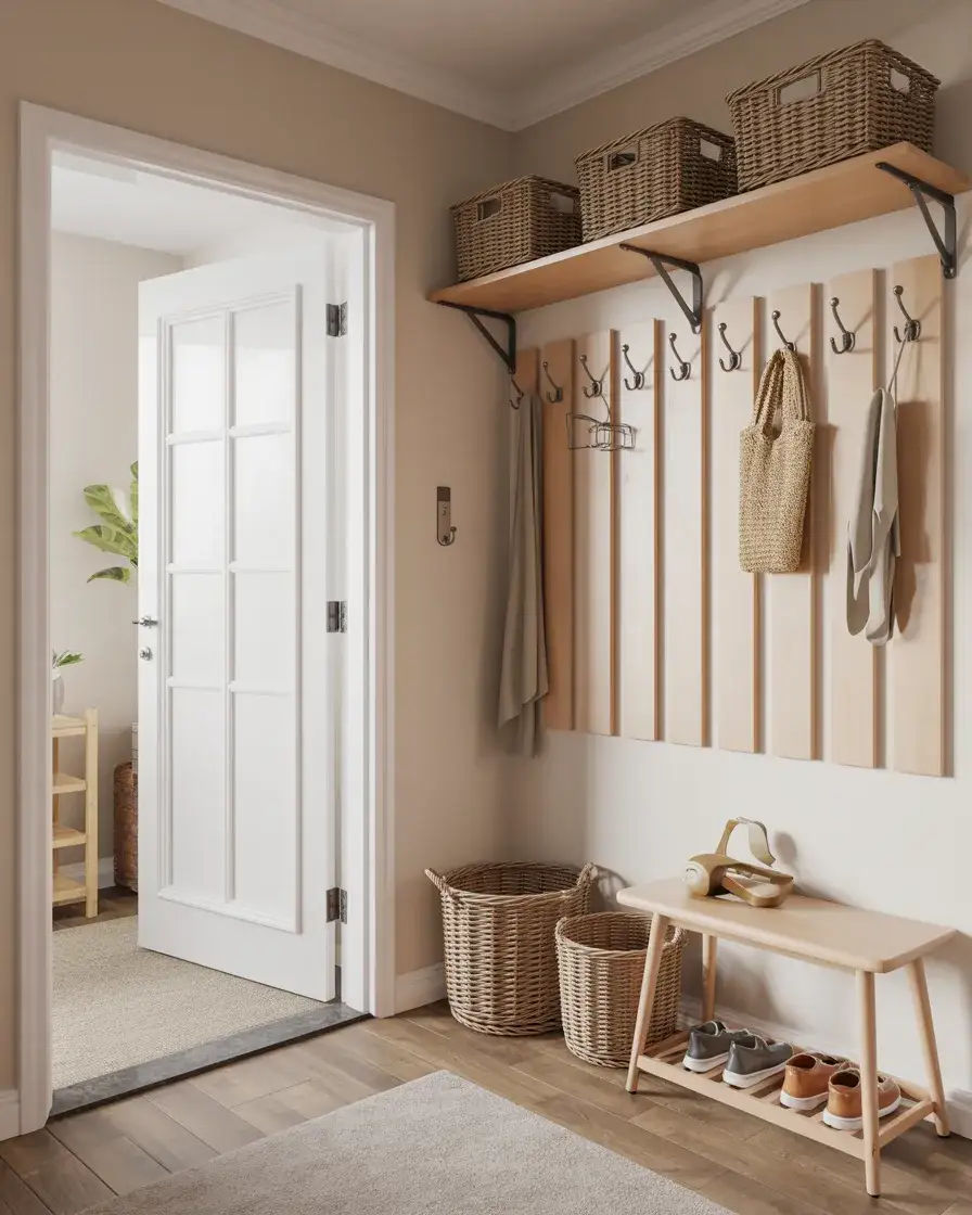 Entryway Hooks for Rental-Friendly Organization 2