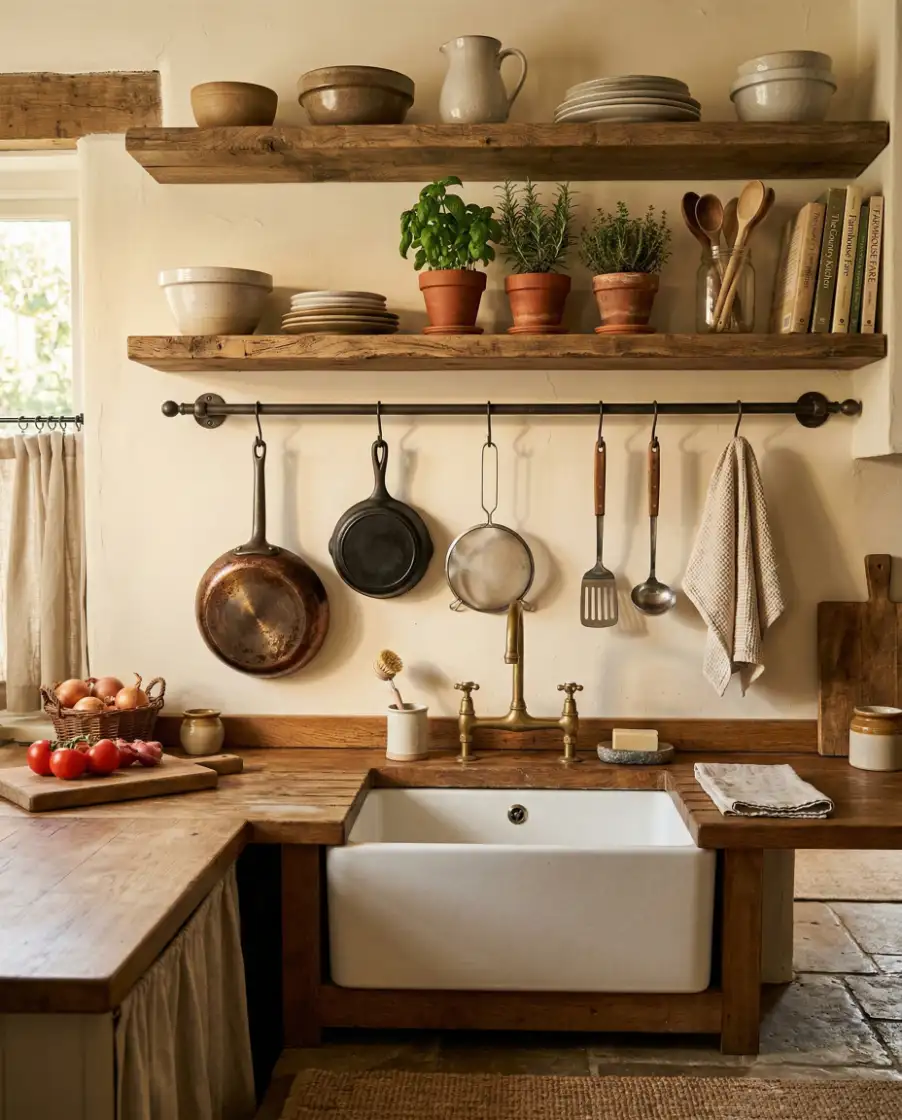 Farmhouse Pots and Pans Display 1