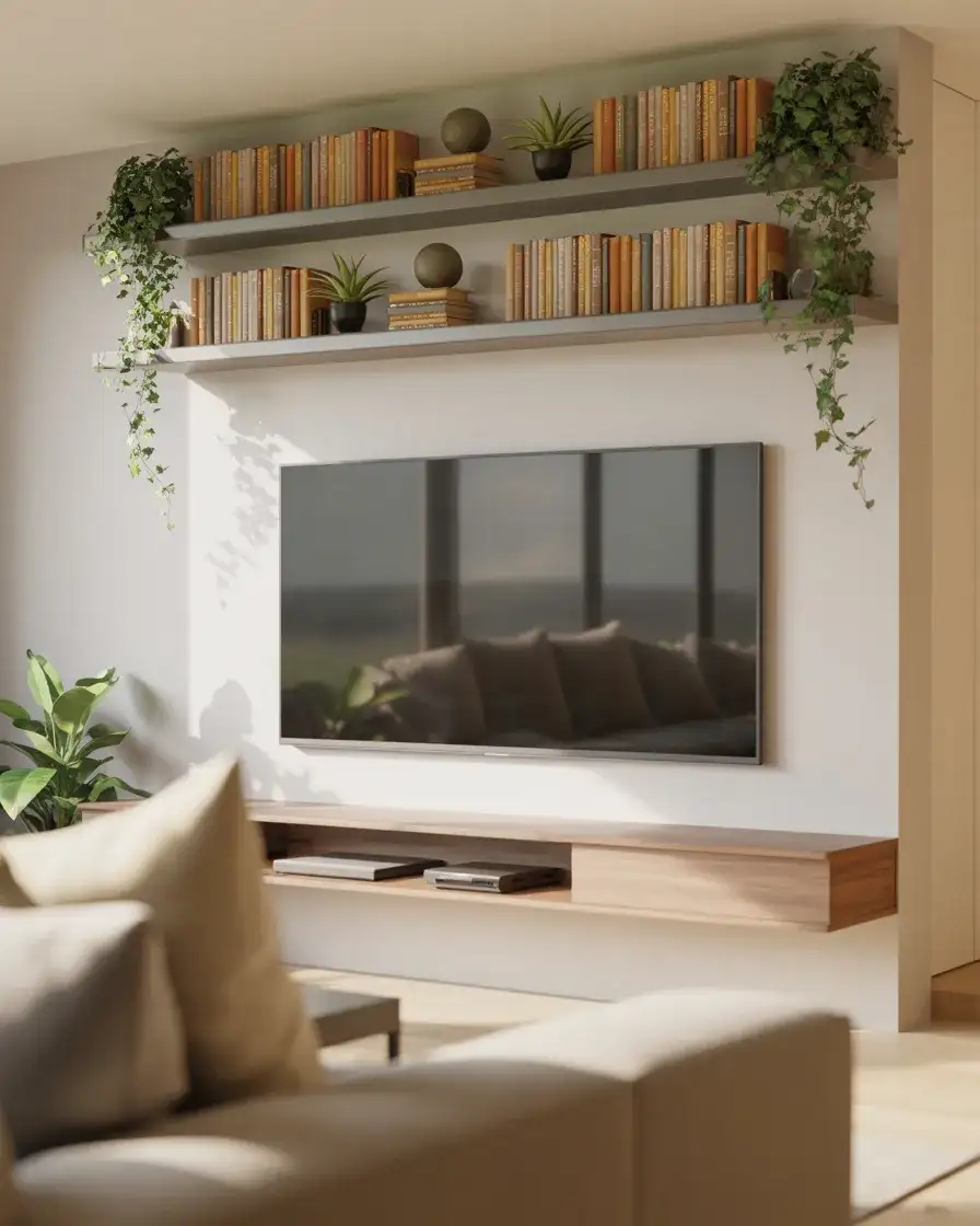 Floating Shelf Display TV Wall 1