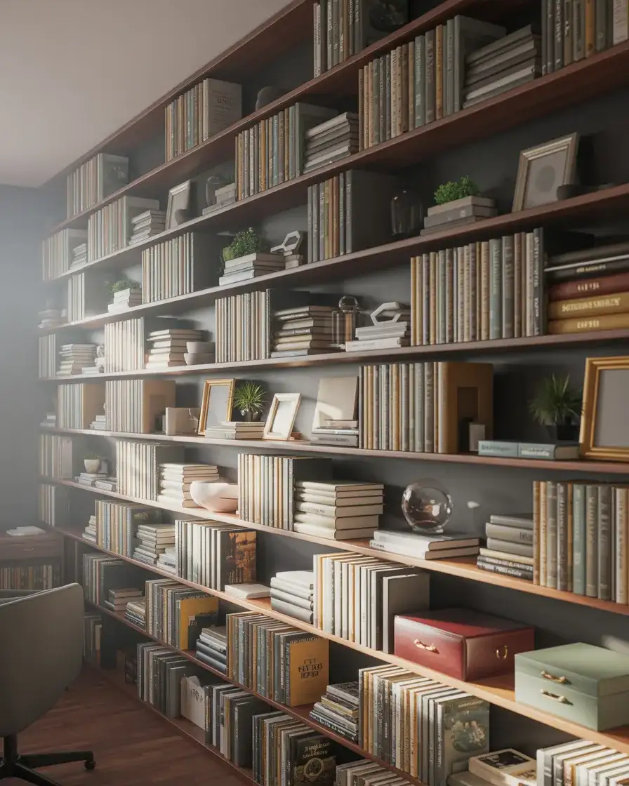 Functional Home Office Book Wall 1