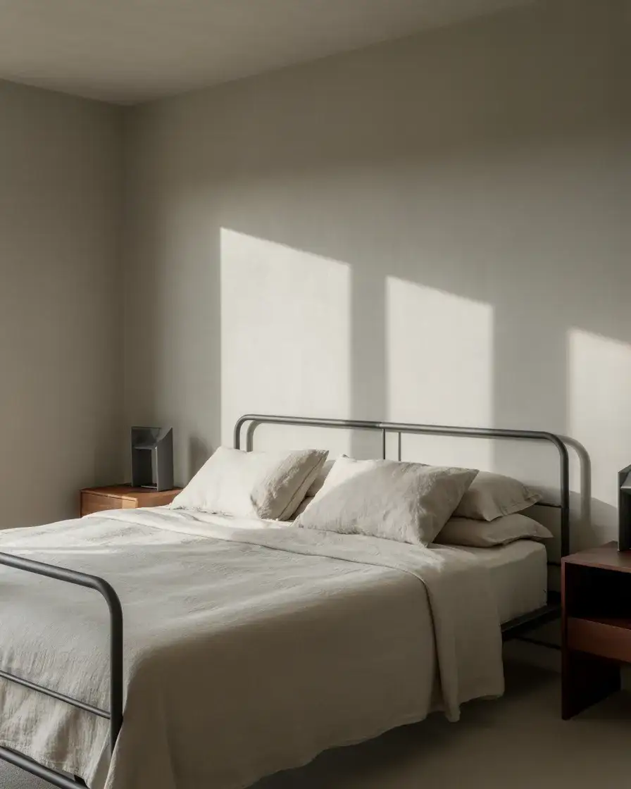 Grey and Black Minimalist Bedroom 1