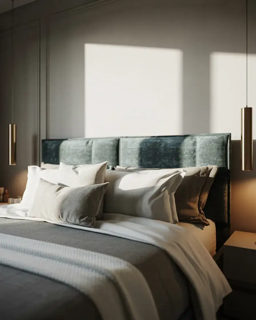 Grey and Teal Statement Bedroom 2