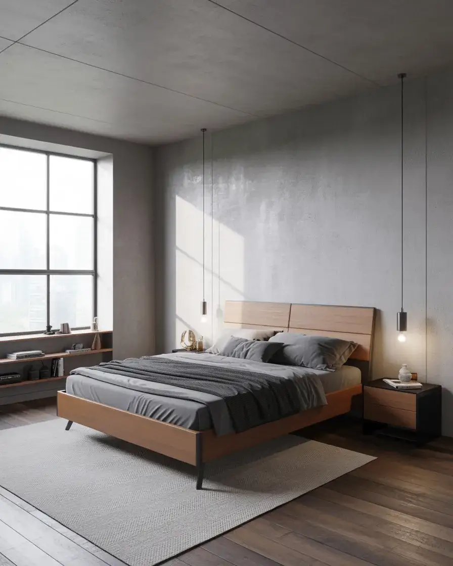 Industrial Wood and Steel Bedroom 1