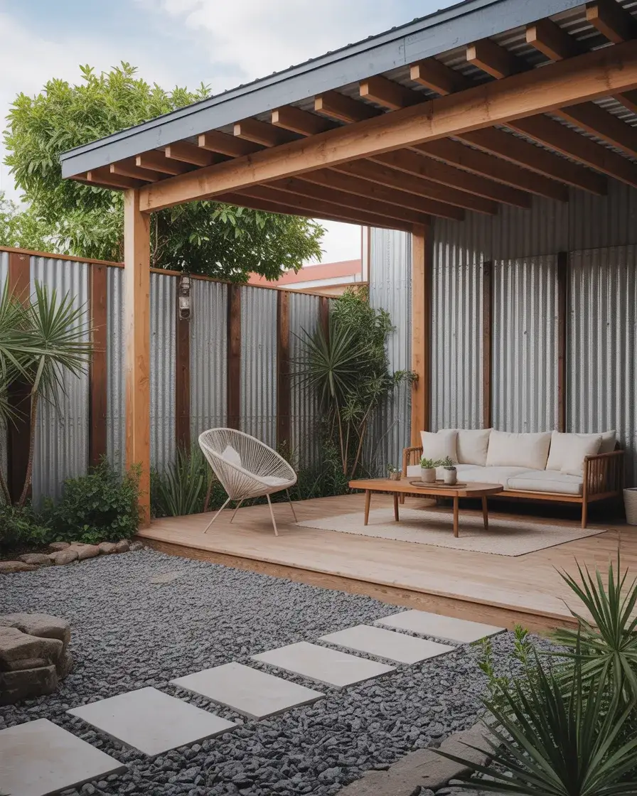 Inexpensive Corrugated Metal Fence 1